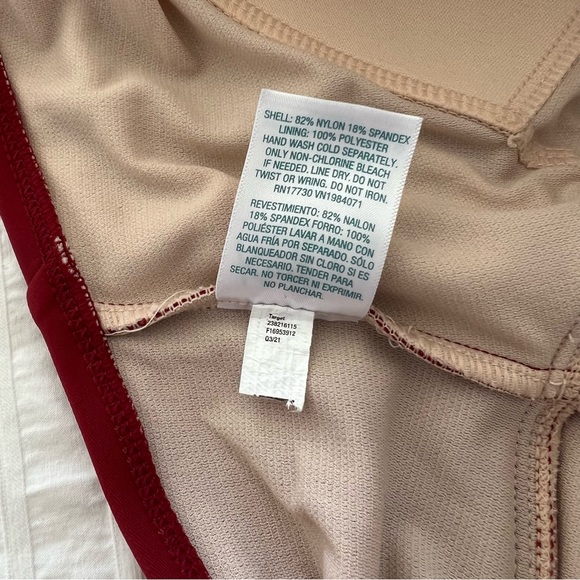 Kona Sol Ruffle Shoulder High Coverage One Piece Swimsuit in Deep Red, 24W - Picture 9 of 9